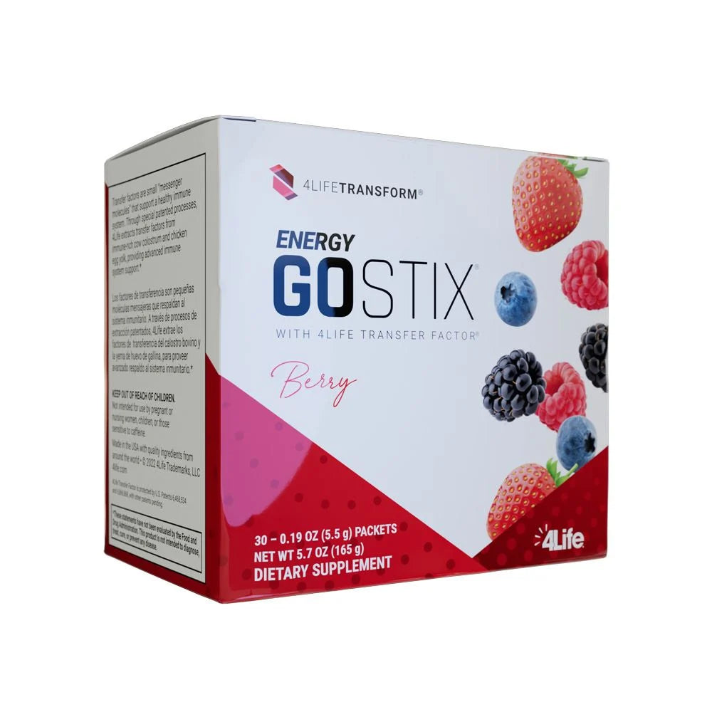 4Life Energy Go Stix Berry - sustained clean energy stick packs with Transfer Factor